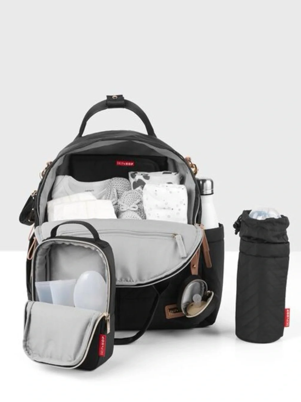 Skip Hop 6 in 1 Diaper Backpack Set in Black